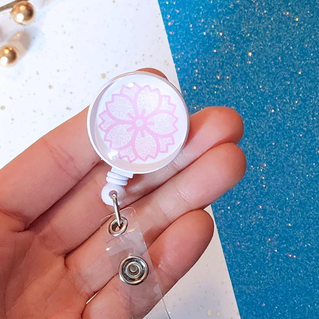 Sakura Retractable Badge Clip