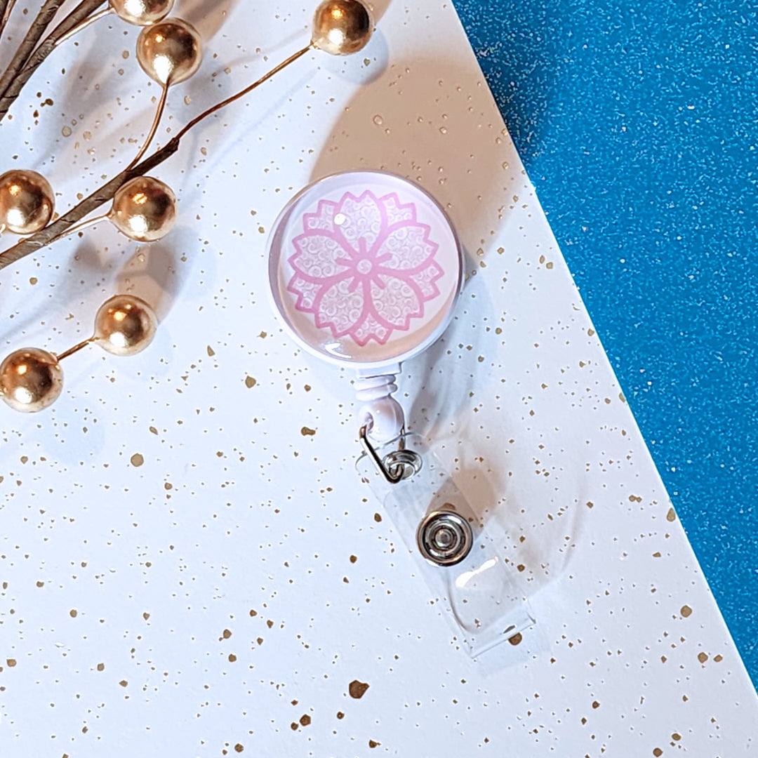 Sakura Retractable Badge Clip