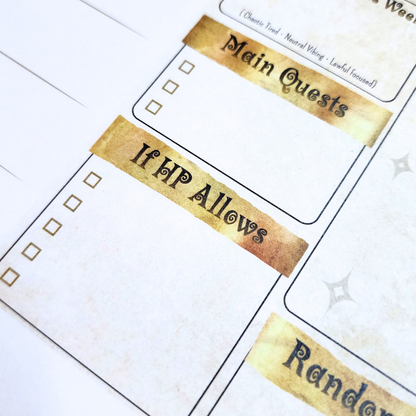 Adventure Log Weekly Calendar Planner