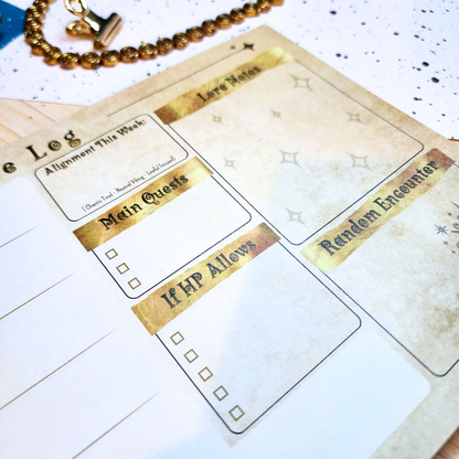 Adventure Log Weekly Calendar Planner