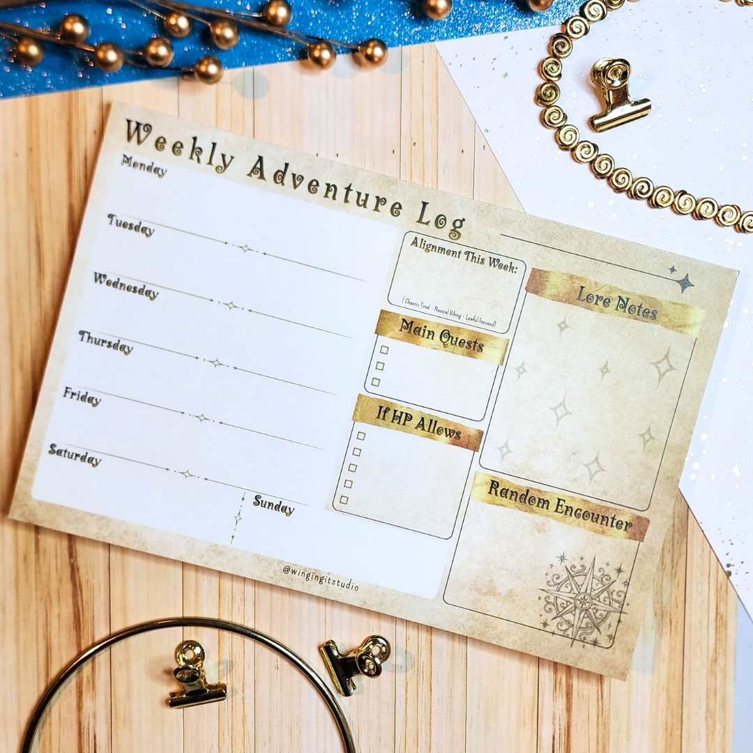 Adventure Log Weekly Calendar Planner