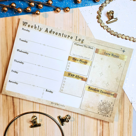 Adventure Log Weekly Calendar Planner