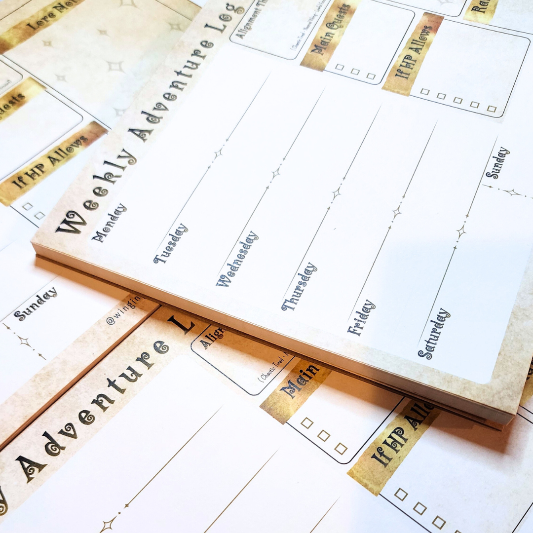 Adventure Log Weekly Calendar Planner