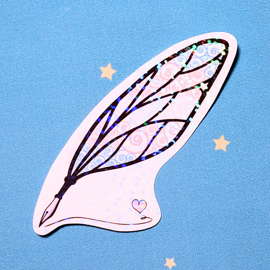 Winged Pen - Trans Flag Sticker