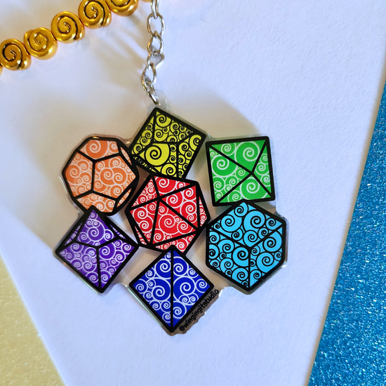 Rainbow Dice Set Charm