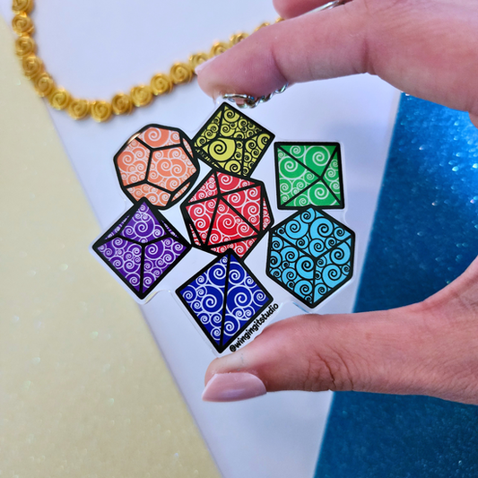 Rainbow Dice Set Charm