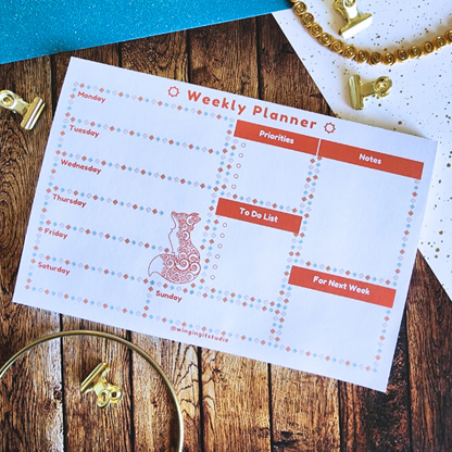 Fox Weekly Calendar Planner