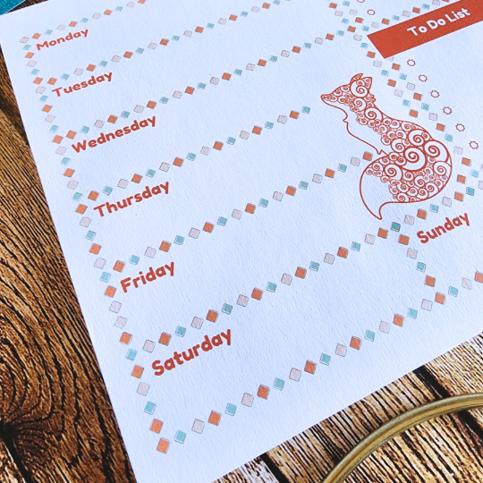 Fox Weekly Calendar Planner