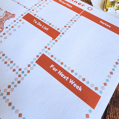 Fox Weekly Calendar Planner