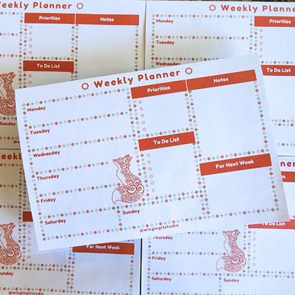 Fox Weekly Calendar Planner