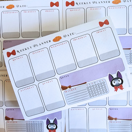 Jiji - Kiki Delivery Service Weekly Calendar Planner