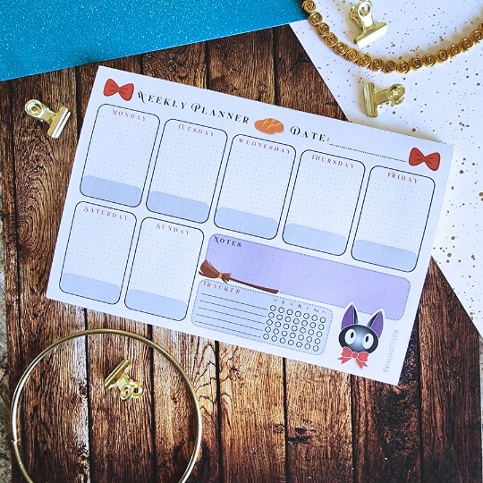 Jiji - Kiki Delivery Service Weekly Calendar Planner