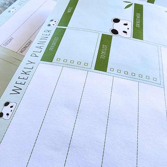 Panda Weekly Calendar Planner