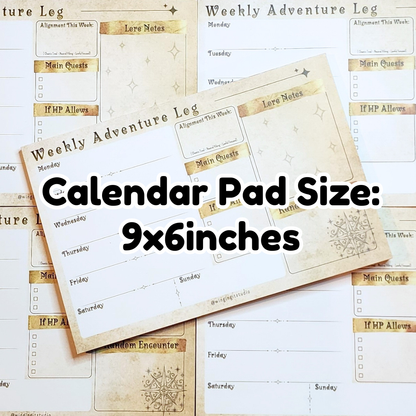 Adventure Log Weekly Calendar Planner