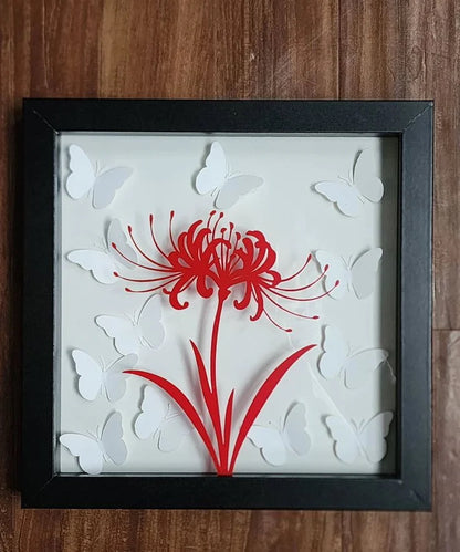 Butterflies and Spider Lily Shadowbox
